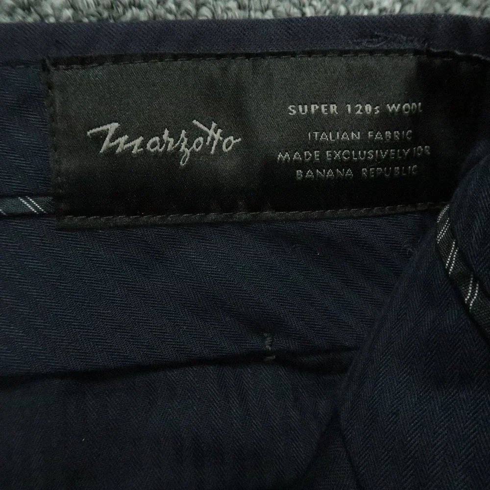 Banana Republic Pants Mens 36x32 Blue Straight Marzotto Super 120s Wool Trouser